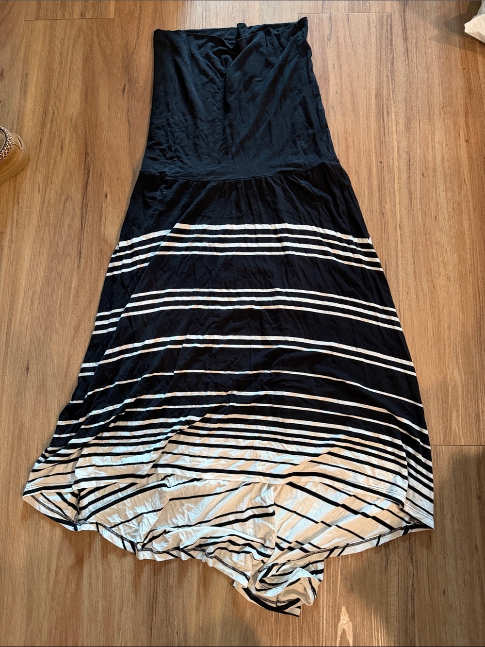 INC International Concepts Black and White Strapless Maxi Dress